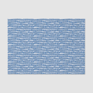 Weihnachtswörter Blau und Weißbuch Seidenpapier