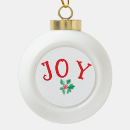 Weihnachtswörter "JOY" - Festtagssprache Keramik Kugel-Ornament