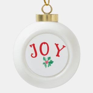 Weihnachtswörter "JOY" - Festtagssprache Keramik Kugel-Ornament