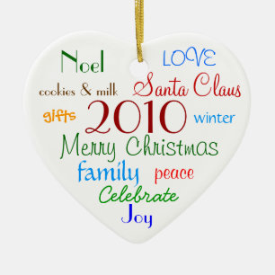 Weihnachtswörter Keramik Ornament