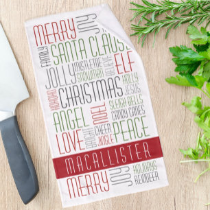 Weihnachtswörter Personalisiertes Handtuch