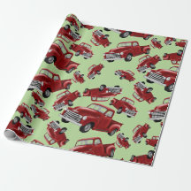 Weihnachtswrackpapier für rote Lastwagen