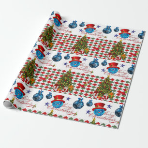 Weihnachtswrapping Paper Blue Balls Geschenkpapier