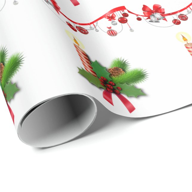 Weihnachtswrapping Paper Candle Geschenkpapier (Rolleneckpunkt)