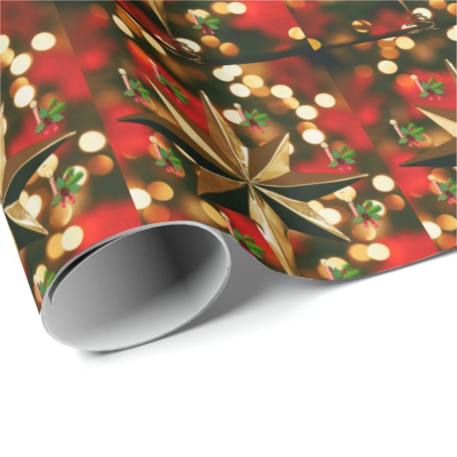 Weihnachtswrapping Paper Candle Geschenkpapier (Rolleneckpunkt)