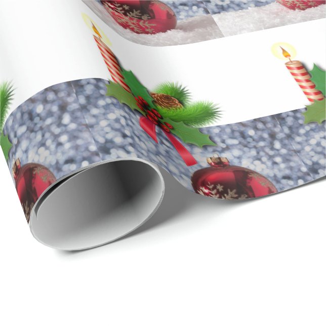 Weihnachtswrapping Paper Candle Geschenkpapier (Rolleneckpunkt)