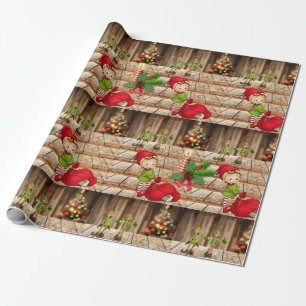 Weihnachtswrapping Paper Elf Geschenkpapier