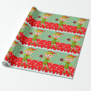 Weihnachtswrapping Paper Elf Geschenkpapier