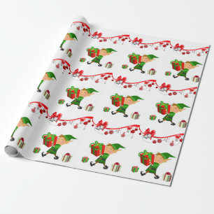 Weihnachtswrapping Paper Elf Geschenkpapier