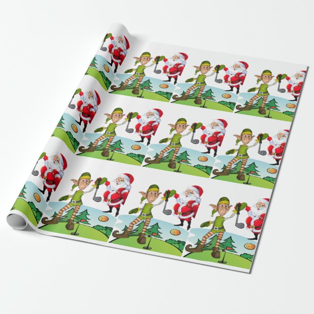 Weihnachtswrapping Paper Elf Geschenkpapier (Ungerollt)