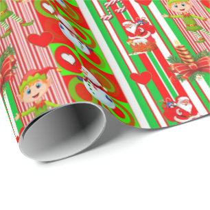 Weihnachtswrapping Paper Elf Geschenkpapier
