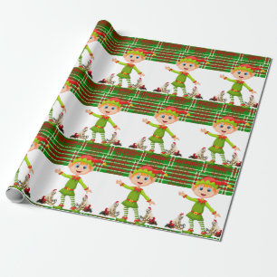Weihnachtswrapping Paper Elf Geschenkpapier