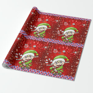 Weihnachtswrapping Paper Elf Geschenkpapier