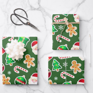 Weihnachtswrapping Paper Flat Sheet Geschenkpapier Set