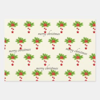 Weihnachtswrapping Paper Flat Sheet Set 3 Geschenkpapier Set