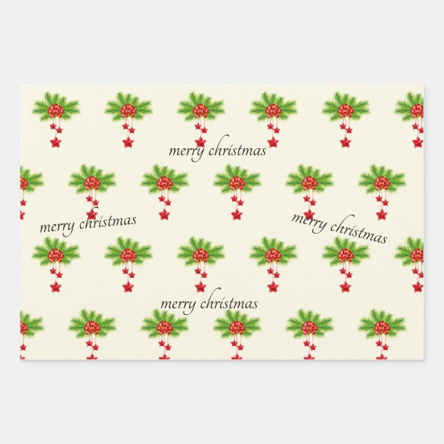 Weihnachtswrapping Paper Flat Sheet Set 3 Geschenkpapier Set (Vorderseite)