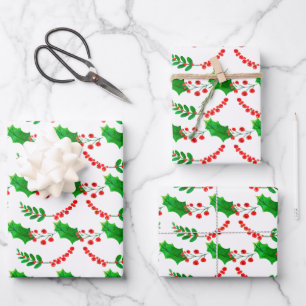 Weihnachtswrapping Paper Flat Sheet Set 3 Geschenkpapier Set