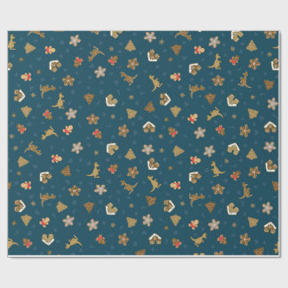 Weihnachtswrapping Paper Gingerbreet Holiday Wrap Geschenkpapier
