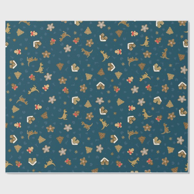 Weihnachtswrapping Paper Gingerbreet Holiday Wrap Geschenkpapier (Flach)