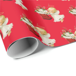 Weihnachtswrapping Paper-Little Engel Geschenkpapier