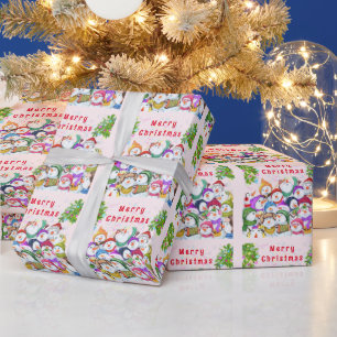 Weihnachtswrapping Paper mit Happy Snowmans Party Geschenkpapier