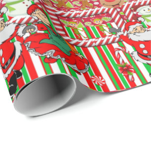 Weihnachtswrapping Paper Mrs. Claus Santa Geschenkpapier