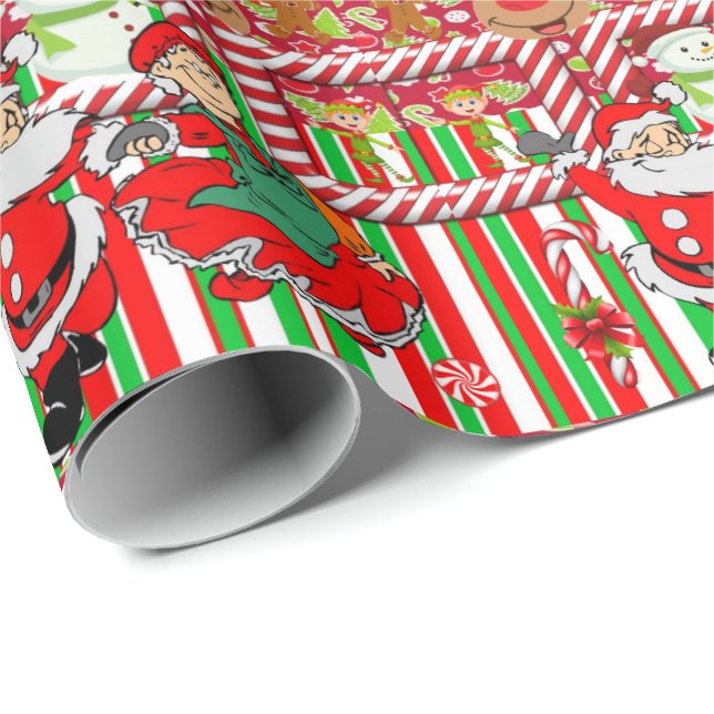 Weihnachtswrapping Paper Mrs. Claus Santa Geschenkpapier (Rolleneckpunkt)