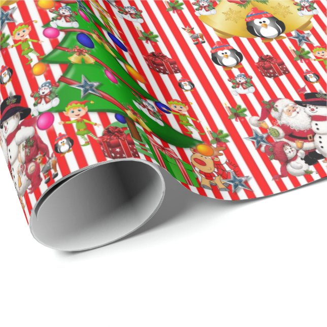 Weihnachtswrapping Paper Pinguin Snowman Geschenkpapier (Rolleneckpunkt)