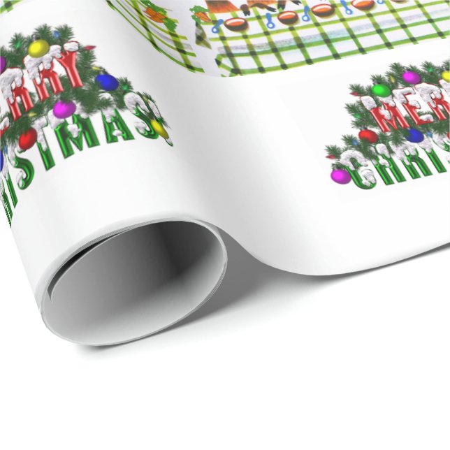 Weihnachtswrapping Paper Rentier Geschenkpapier (Rolleneckpunkt)