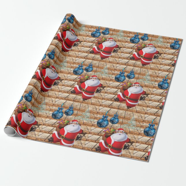 Weihnachtswrapping Paper Santa Claus Geschenkpapier (Ungerollt)