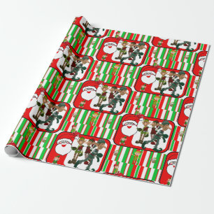 Weihnachtswrapping Paper Santa Elf Geschenkpapier