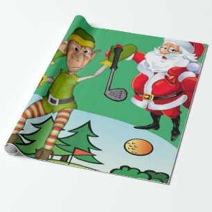 Weihnachtswrapping Paper Santa, Golf Geschenkpapier