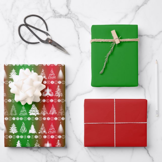 Weihnachtswrapping Paper Set 3 Geschenkpapier Set (Vorderseite)