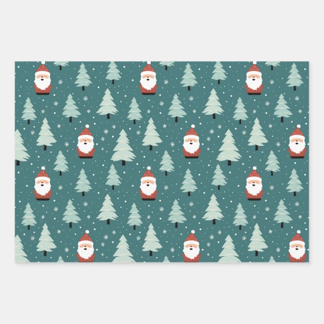 Weihnachtswrapping Paper Sheets Geschenkpapier Set (Vorderseite)
