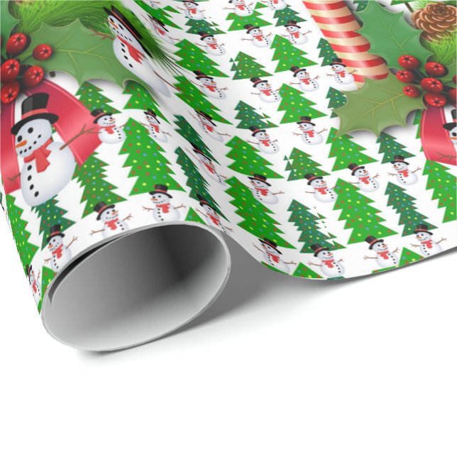 Weihnachtswrapping Paper Snowman Geschenkpapier (Rolleneckpunkt)
