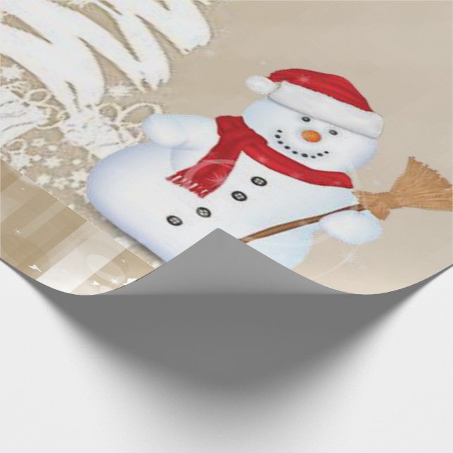 Weihnachtswrapping Paper Snowman Geschenkpapier (Ecke)