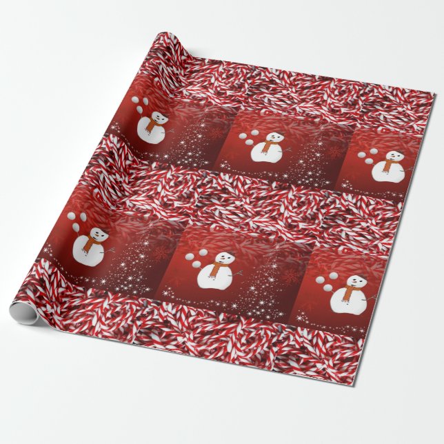 Weihnachtswrapping Paper Snowman Geschenkpapier (Ungerollt)