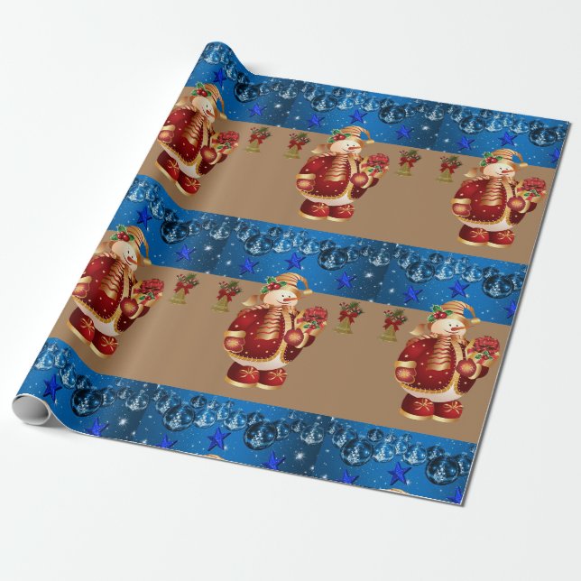 Weihnachtswrapping Paper Snowman Geschenkpapier (Ungerollt)