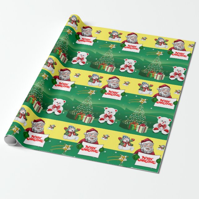 Weihnachtswrapping Paper Snowman Geschenkpapier (Ungerollt)