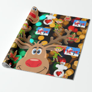 Weihnachtswrapping Paper Snowman Geschenkpapier