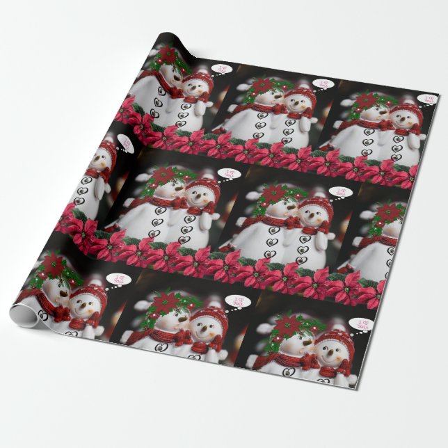 Weihnachtswrapping Paper Snowman Geschenkpapier (Ungerollt)