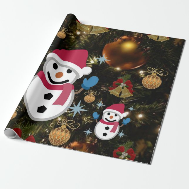 Weihnachtswrapping Paper Snowman Geschenkpapier (Ungerollt)