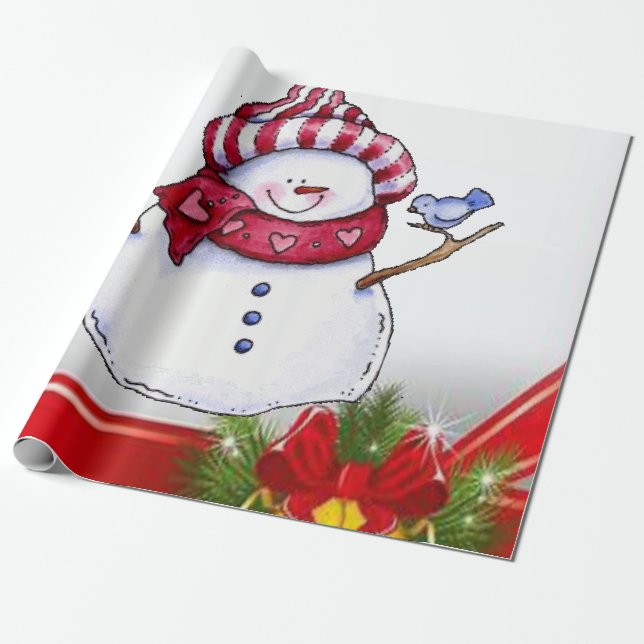 Weihnachtswrapping Paper Snowman Geschenkpapier (Ungerollt)