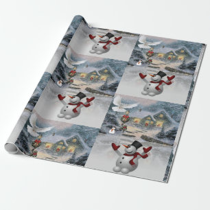 Weihnachtswrapping Paper Snowman Geschenkpapier