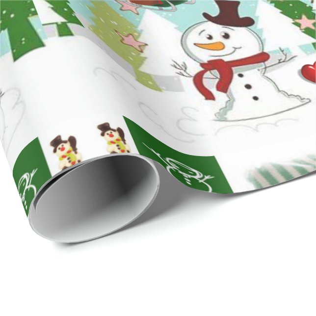 Weihnachtswrapping Paper Snowman Liebe Geschenkpapier (Rolleneckpunkt)
