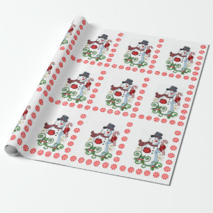 Weihnachtswrapping Paper Snowman Peppermint Geschenkpapier