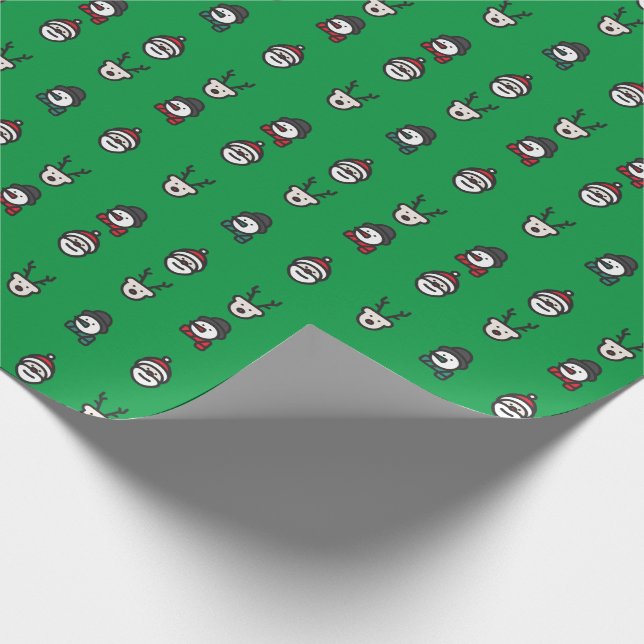 Weihnachtswrapping Paper - Snowman - Santa Geschenkpapier (Ecke)