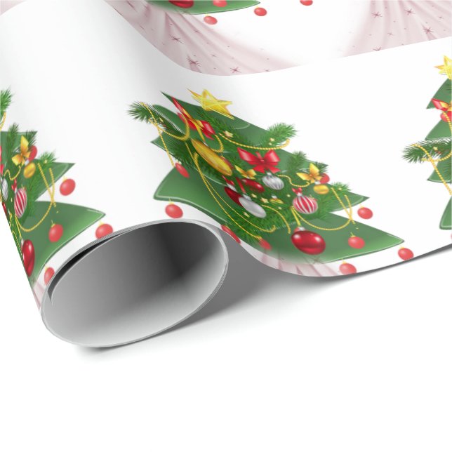 Weihnachtswrapping Paper Tree Geschenkpapier (Rolleneckpunkt)