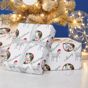 Weihnachtswrapping Paper von Saanen und Babyziegen Geschenkpapier