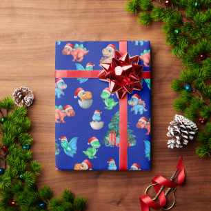 Weihnachtswrapping Papier Dinosaurier Kinder Niedl Geschenkpapier